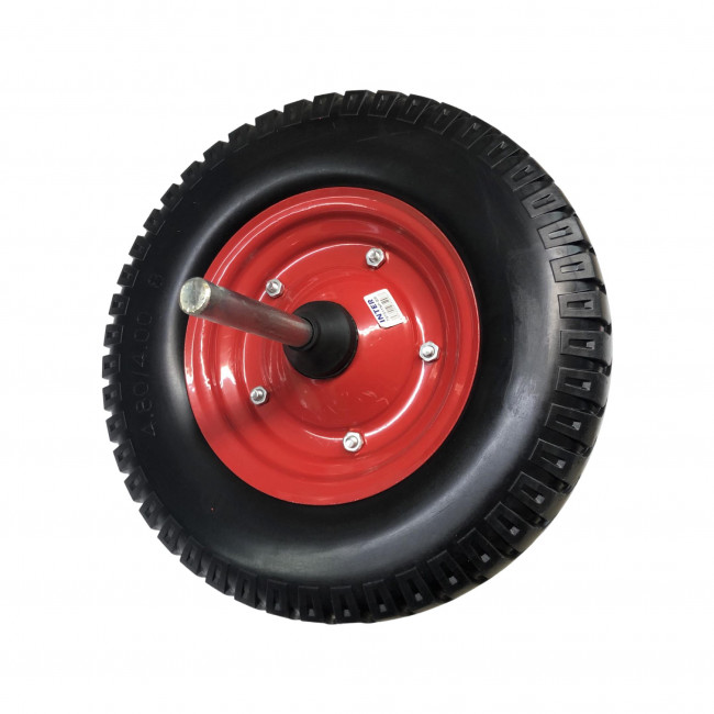 Ρόδα Καροτσιού Με Αξονα 36cm Μασίφ