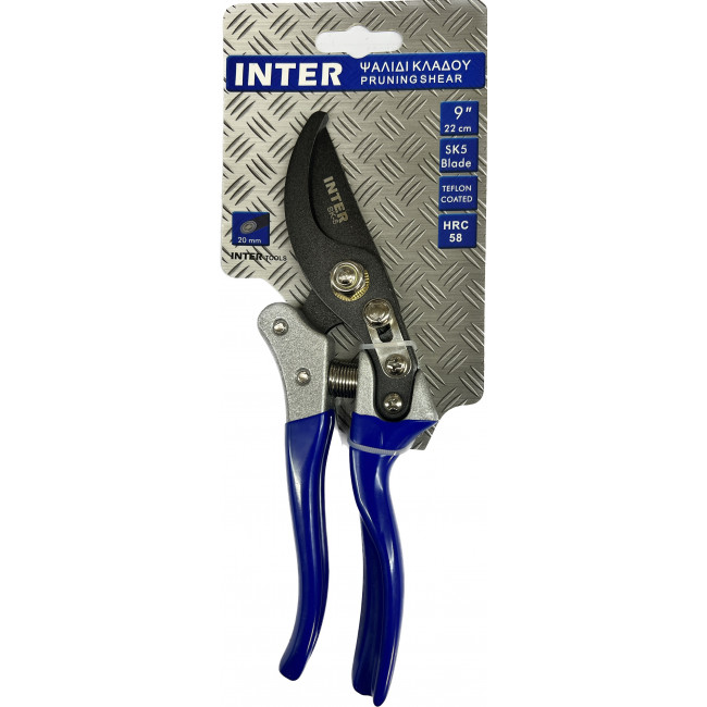 Ψαλίδια Κλάδου Αλουμινίου 9" Τεφλον Sk5 λάμα σε καρτέλα Inter