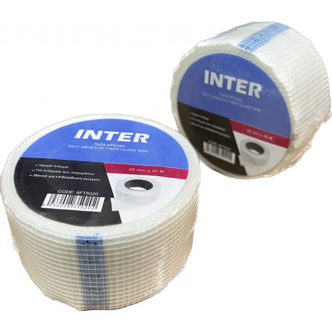 Γάζα Ρωγμών Λευκή 50mmX20m Inter