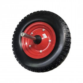 Ρόδα Καροτσιού Με Αξονα 36cm Μασίφ